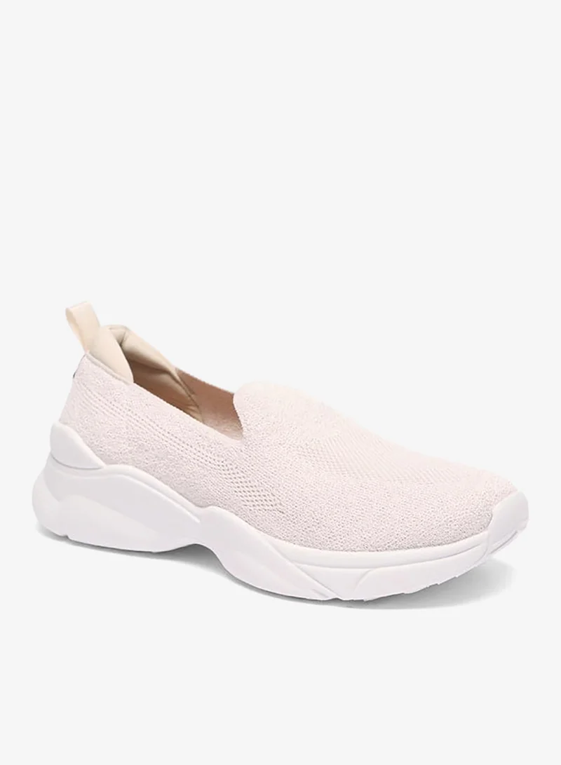 Flora Bella By Shoexpress Textured Slip-On Shoes with Pull-Up Tab