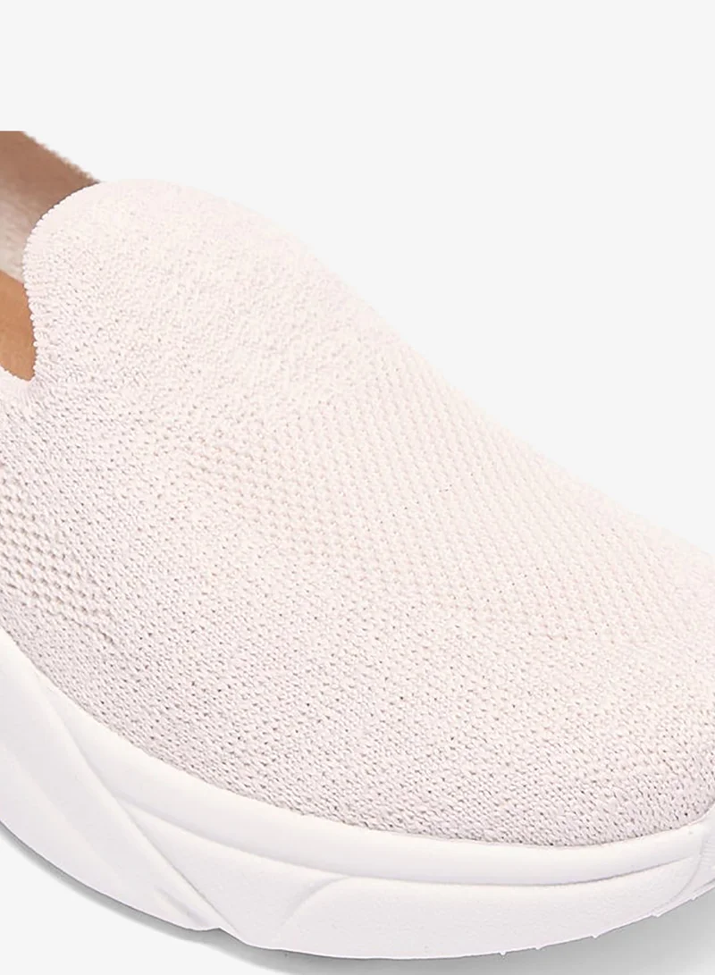 Flora Bella By Shoexpress Textured Slip-On Shoes with Pull-Up Tab