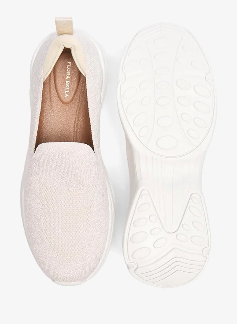 Flora Bella By Shoexpress Textured Slip-On Shoes with Pull-Up Tab