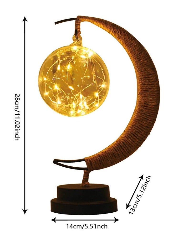 Bdot Hanging Moon Lamp,LED Night Light Decorative | Wrought Iron Night Light Lamp, Hanging Moon Lamp Magic Crescent Night Light, Remembrance Gift, Home Decor - Image 4