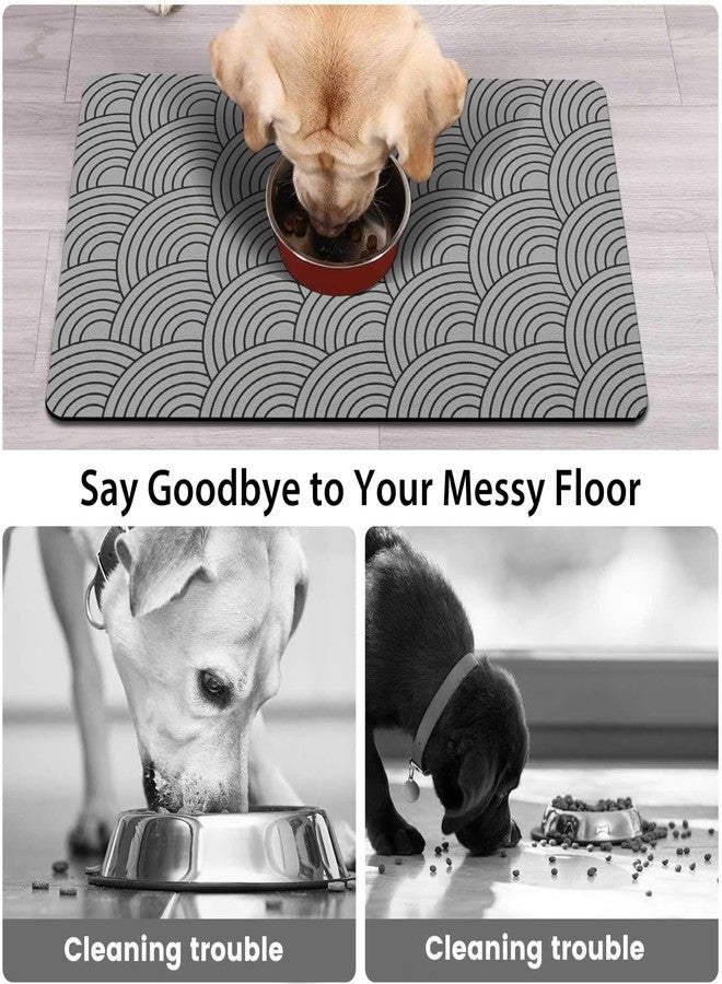 QXWREL Dog Food Mat for Floors, Absorbent and Quick-Drying Pet Cat Food Mat,Anti-Fouling and Easy-to-Clean Pet Feeding Mat,Dog Bowl Mats for Messy Drinking Water Bowls.16 x24inch Boho Style - Image 2