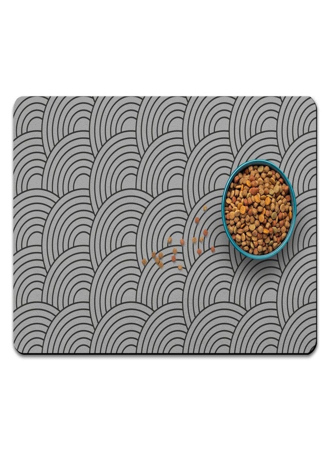 QXWREL Dog Food Mat for Floors, Absorbent and Quick-Drying Pet Cat Food Mat,Anti-Fouling and Easy-to-Clean Pet Feeding Mat,Dog Bowl Mats for Messy Drinking Water Bowls.16 x24inch Boho Style - Image 1