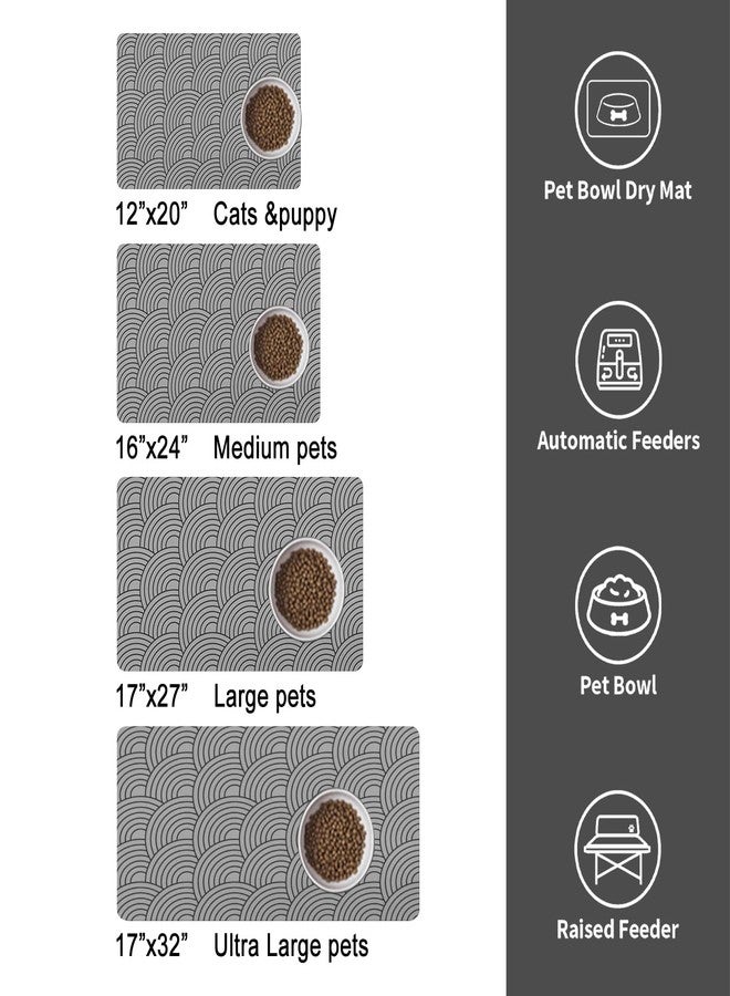 QXWREL Dog Food Mat for Floors, Absorbent and Quick-Drying Pet Cat Food Mat,Anti-Fouling and Easy-to-Clean Pet Feeding Mat,Dog Bowl Mats for Messy Drinking Water Bowls.16 x24inch Boho Style - Image 4