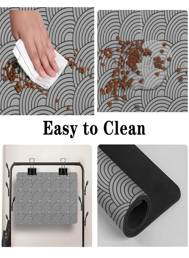 QXWREL Dog Food Mat for Floors, Absorbent and Quick-Drying Pet Cat Food Mat,Anti-Fouling and Easy-to-Clean Pet Feeding Mat,Dog Bowl Mats for Messy Drinking Water Bowls.16 x24inch Boho Style - Image 3