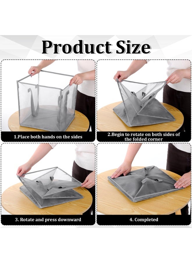 Foldable Laundry Hamper 13 Inch, Small Foldable Mesh Laundry Baskets Mesh Foldable Laundry-Hampers Storage with Handle for Laundry-Storage, Kids Toy, College Dorm or Travel(Grey) - Image 5