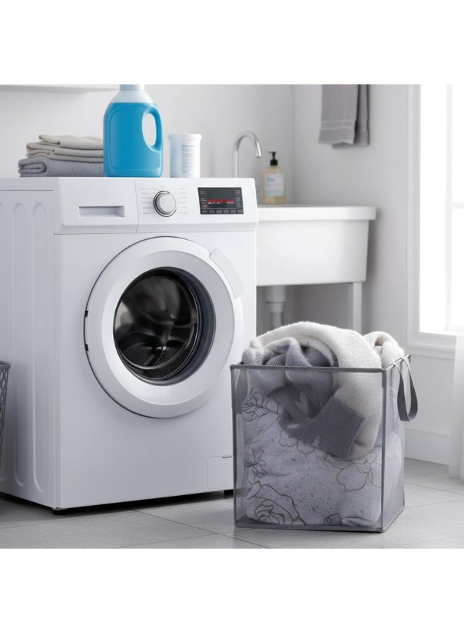 Foldable Laundry Hamper 13 Inch, Small Foldable Mesh Laundry Baskets Mesh Foldable Laundry-Hampers Storage with Handle for Laundry-Storage, Kids Toy, College Dorm or Travel(Grey) - Image 3