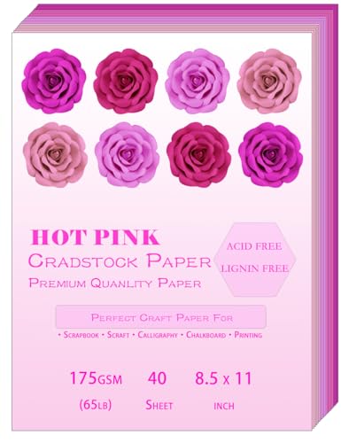 WEKOOSE 40 Sheets Pink Colored Cardstock, Art Kraft Cover Stock Paper, 65lb/175GSM for Card Construction Making, Scrapbooking, Printing, Quilling and Crafts DIY 4 Shades, 10 Sheet Each Color - Image 5