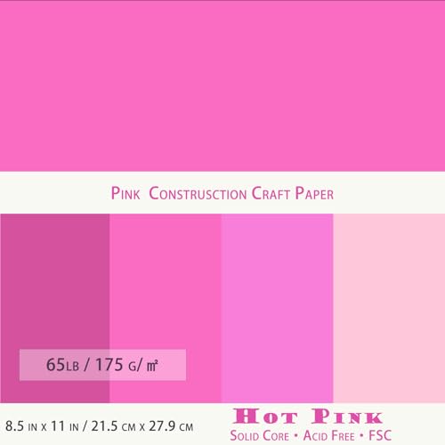 WEKOOSE 40 Sheets Pink Colored Cardstock, Art Kraft Cover Stock Paper, 65lb/175GSM for Card Construction Making, Scrapbooking, Printing, Quilling and Crafts DIY 4 Shades, 10 Sheet Each Color - Image 3