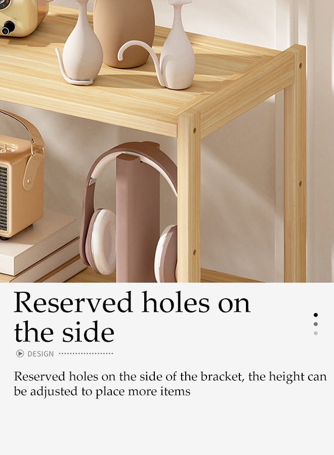 DUNISO Wooden Tabletop Bookshelf,Small Bookcases for Magazine Books CDs,Book Rack Desk Book Organizer in Living Room/Office/Bedroom (Burlywood) - Image 4