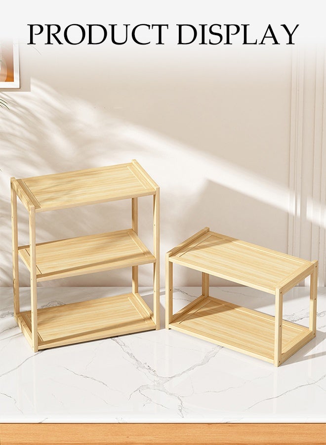 DUNISO Wooden Tabletop Bookshelf,Small Bookcases for Magazine Books CDs,Book Rack Desk Book Organizer in Living Room/Office/Bedroom (Burlywood) - Image 5