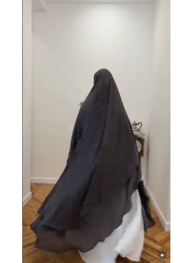 طبقة مزدوجة الشيفون الحجاب الطويل ناعم وخفيف الوزن تناسب بشكل مثالي الحجاب الرأسي - Image 2