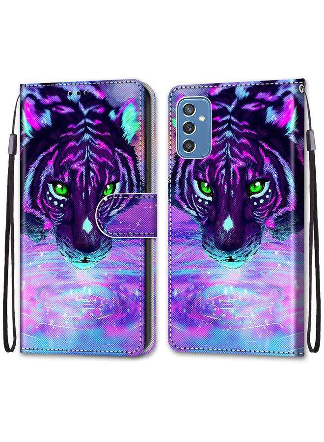 S-TOP Case For Samsung Galaxy M52 5G Coloured Drawing Cross Texture Horizontal Flip Leather Phone Case with Holder & Card Slots & Wallet & Lanyard - Image 2