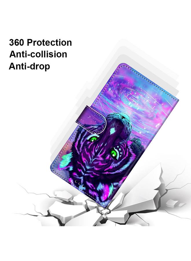 S-TOP Case For Samsung Galaxy M52 5G Coloured Drawing Cross Texture Horizontal Flip Leather Phone Case with Holder & Card Slots & Wallet & Lanyard - Image 4