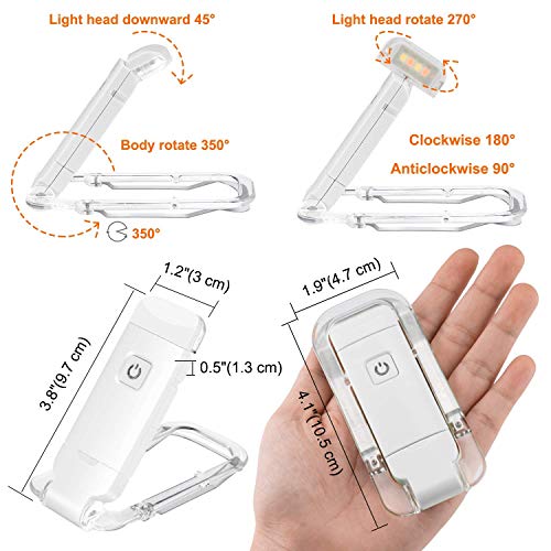 Niwlix Book Reading Light with Clip for Night Reading for Students USB Charging Portable Foldable, Warm and Cool Colors with Eye Protection Feature, 3 Adjustable Brightness Levels, Clip-on Book Lamp - Image 2