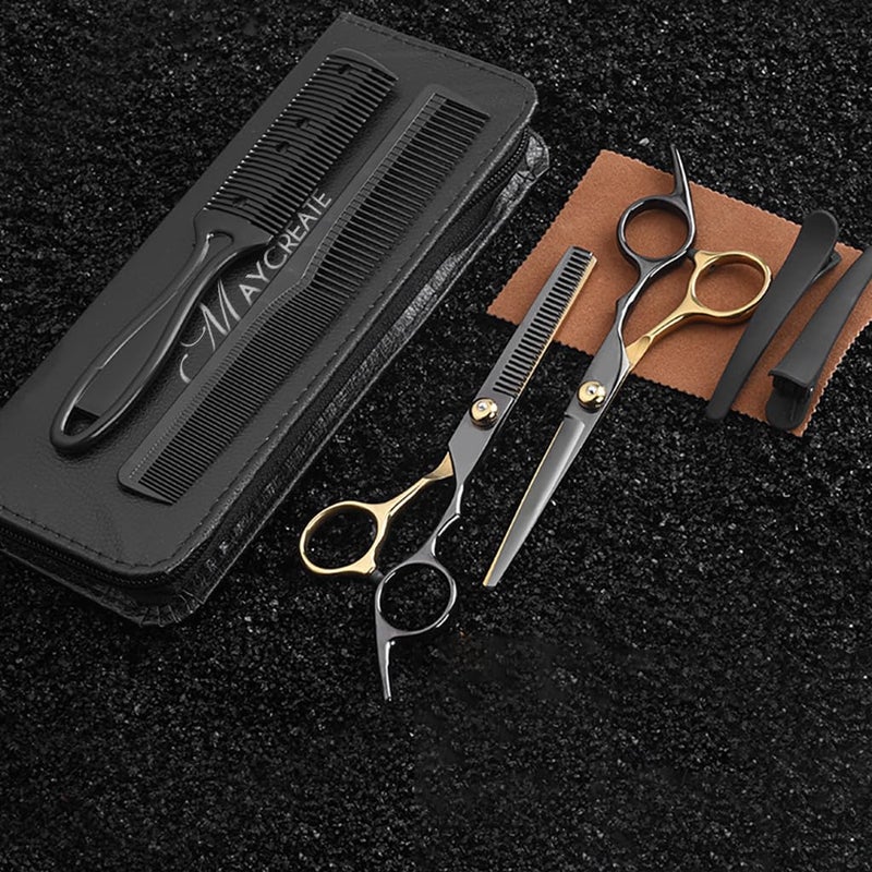 M'AYCREATE MAYCREATE® Hair Cutting Scissors for Men Stainless Steel Professional Salon Barber Hair Dressing Scissors Barber Kit Scissors for Hair cutting Kit Haircut Dressers Scissor - Image 3