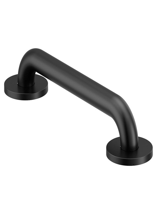 Moen Matte Black 12-Inch Stainless Steel Bath Safety Grab Bar with Concealed Screws, R8712BL - Image 1