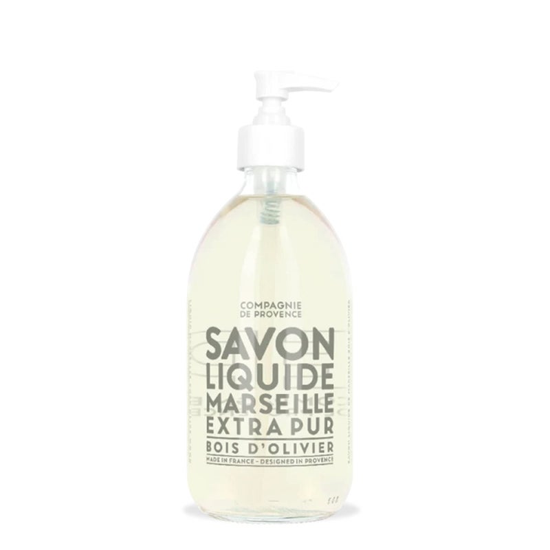La Compagnie de Provence Compagnie de Provence Savon de Marseille Extra Pure Liquid Soap  Olive Wood  167 Fl Oz Glass Pump Bottle