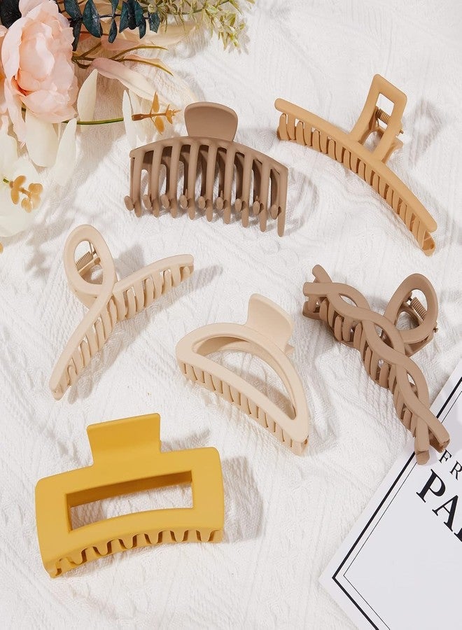 GLIMM Hair Claw Clips for Women Girls Strong Hold Clamps for Thick & Thin Hair, Matte Nonslip Jaw Clips, Neutral Clutures, Everyday Styling, Ponytail Holder, Multicolor 10PCS - Image 5