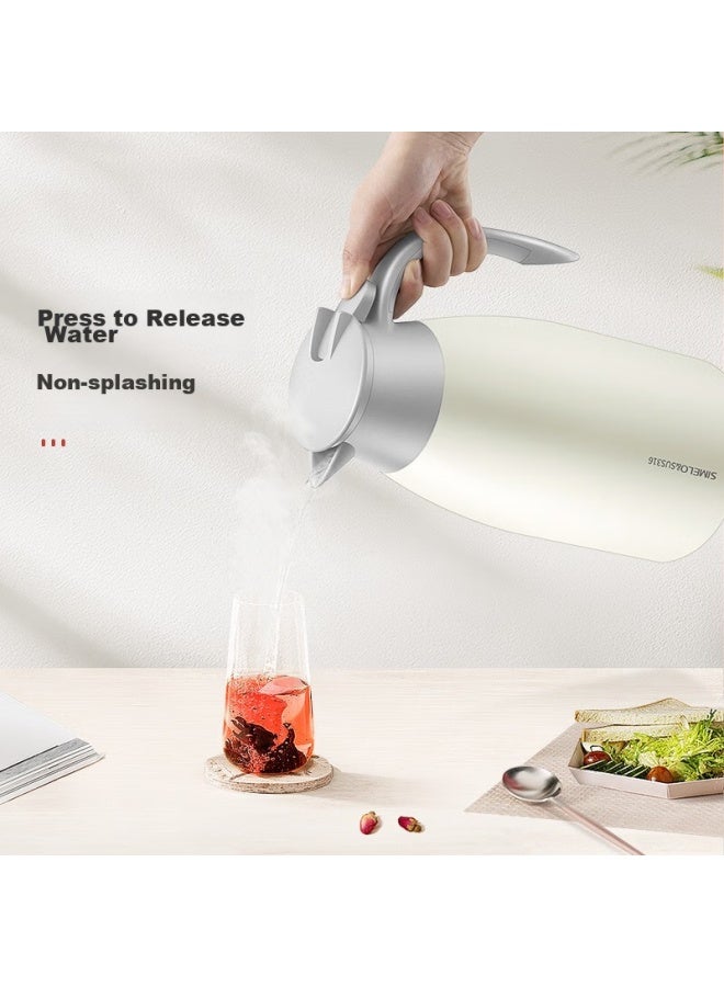 Simelo Insulated Thermos For Home Use, 316 Stainless Steel Inner Liner, Hot Water Kettle, 2.0l, Elegant White - Image 3