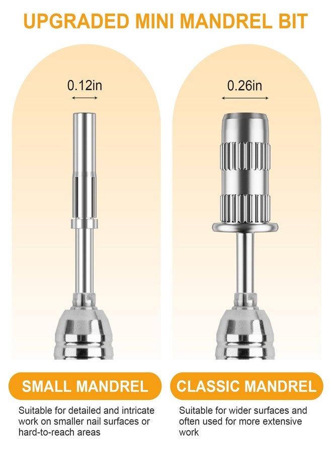 Rolybag Mandrel Nail Drill Bit, Mandrel Bit for Small Sanding Bands, 3/32'' Easy Off Mini Mandrel Bit for Nails, Suitable for Acrylic Nails Gel Manicures, Silver Mandrel Drill Bit 38mm x 3.1mm - Image 2