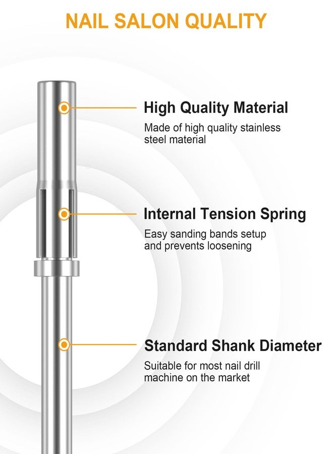Rolybag Mandrel Nail Drill Bit, Mandrel Bit for Small Sanding Bands, 3/32'' Easy Off Mini Mandrel Bit for Nails, Suitable for Acrylic Nails Gel Manicures, Silver Mandrel Drill Bit 38mm x 3.1mm - Image 3