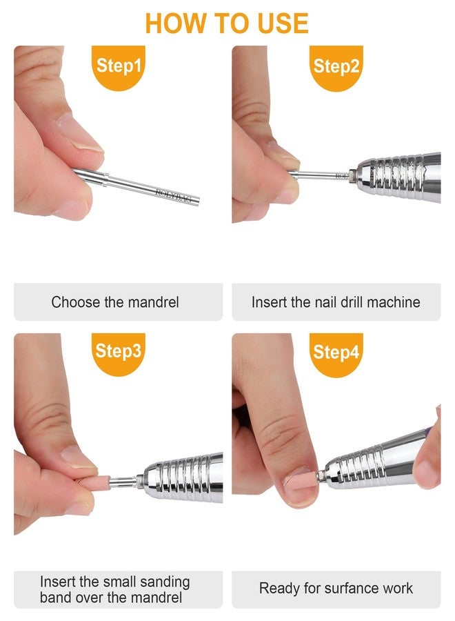 Rolybag Mandrel Nail Drill Bit, Mandrel Bit for Small Sanding Bands, 3/32'' Easy Off Mini Mandrel Bit for Nails, Suitable for Acrylic Nails Gel Manicures, Silver Mandrel Drill Bit 38mm x 3.1mm - Image 5