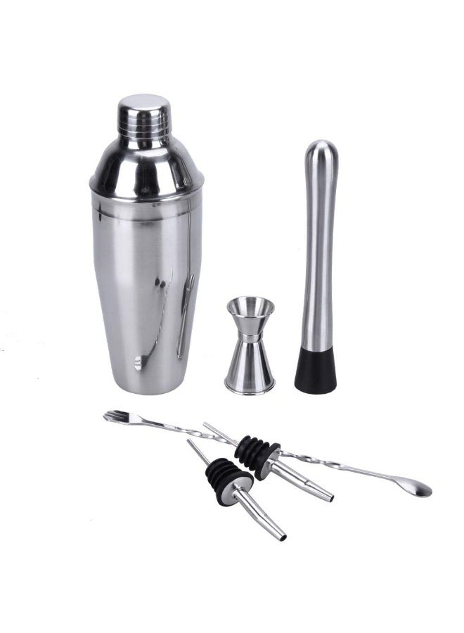NXT 6 Pcs 750ml Stainless Steel Cocktail Shaker Mixer Bartender Double End Jigger Strainer Ice Tong Mixing Spoon Measure Cup Bar Tool - Image 2