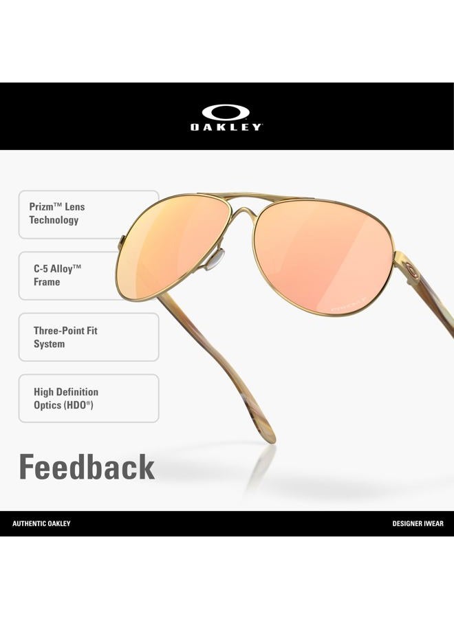 OAKLEY Women's Feedback Sunglasses, Polished Gold, 59.0 mm - Image 3