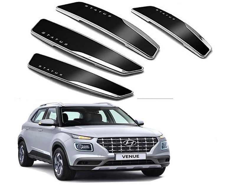 Auto E-Shopping Status Car Door Guard Edge Protector Black Color for Venue Set of 4 Pieces - Image 1