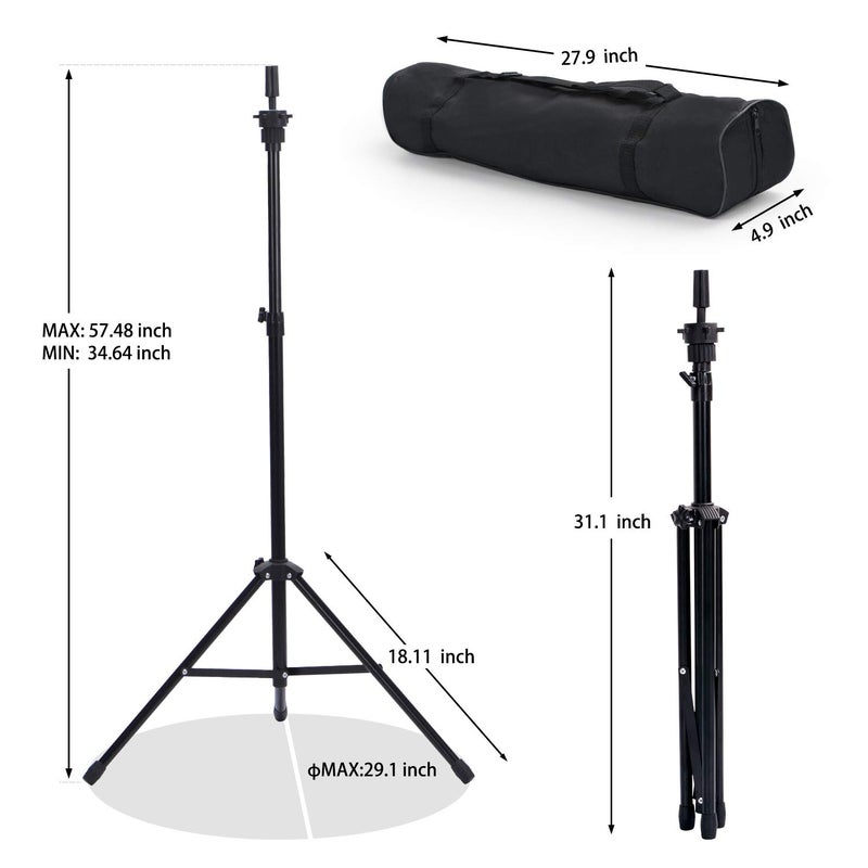 Klvied Reinforced Wig Stand Tripod Mannequin Head Stand, Adjustable Holder for Cosmetology Hairdressing Training with T-with Caps, T-Pins, Comb, Hair Clip, Carrying Bag - Image 5