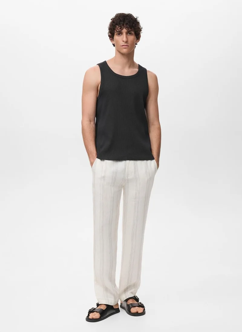 Mango Man Slim-fit ribbed tank top