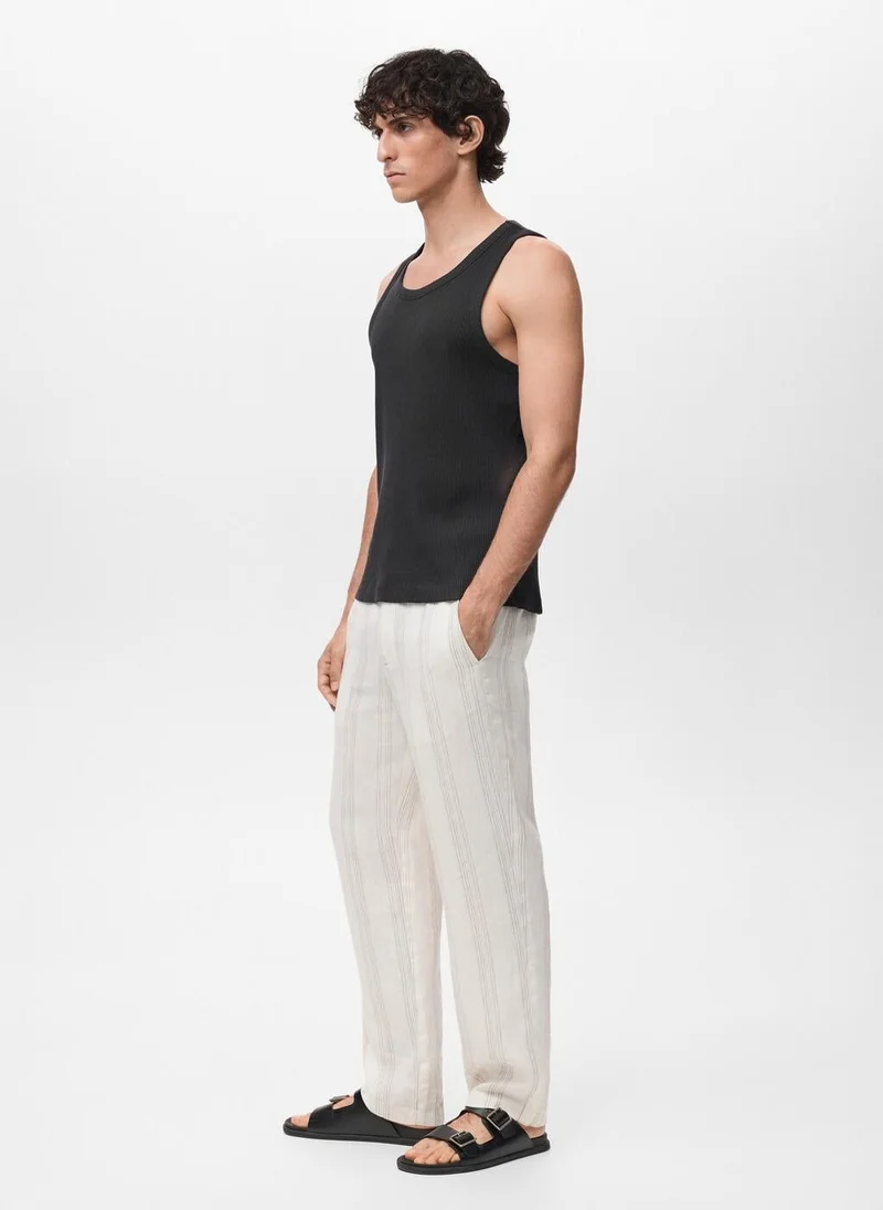 Mango Man Slim-fit ribbed tank top
