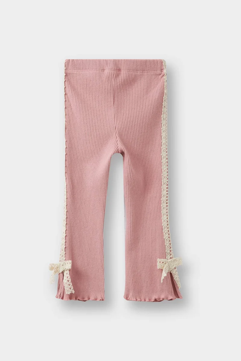 DeFacto Baby Girl Ribbed Camisole Bow Detail Leggings