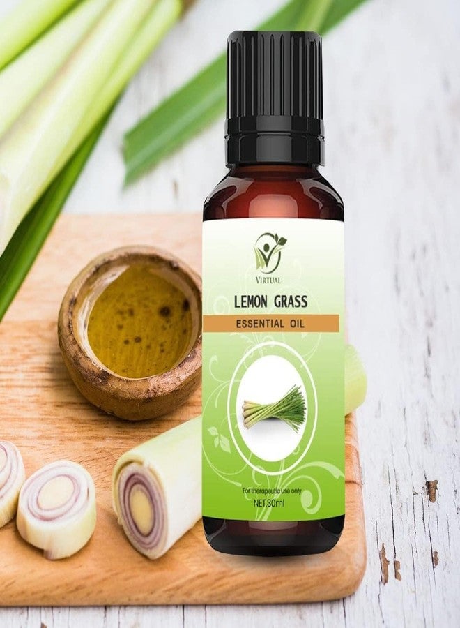 افتراضي زيت عشبة الليمون العطري النقي والطبيعي ذو الجودة العلاجية من فيرتوال للشعر والبشرة وحب الشباب (30 مل) - Image 5