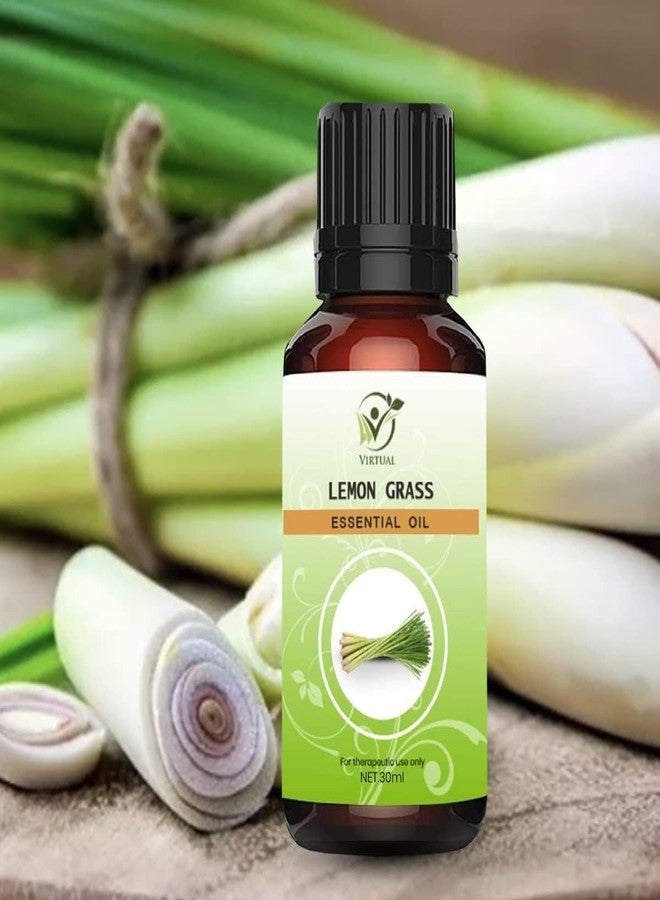 افتراضي زيت عشبة الليمون العطري النقي والطبيعي ذو الجودة العلاجية من فيرتوال للشعر والبشرة وحب الشباب (30 مل) - Image 4