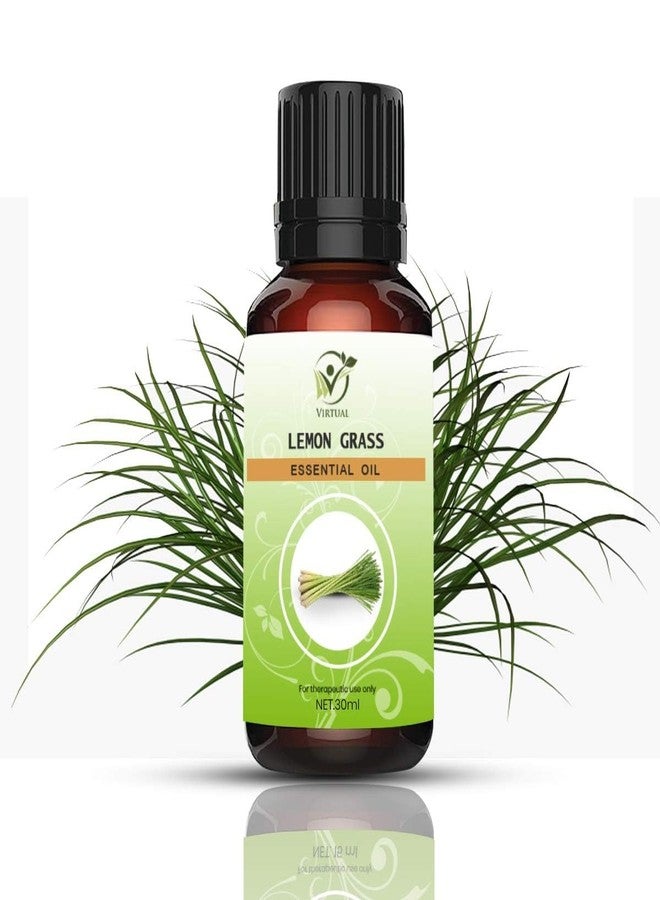 افتراضي زيت عشبة الليمون العطري النقي والطبيعي ذو الجودة العلاجية من فيرتوال للشعر والبشرة وحب الشباب (30 مل) - Image 1