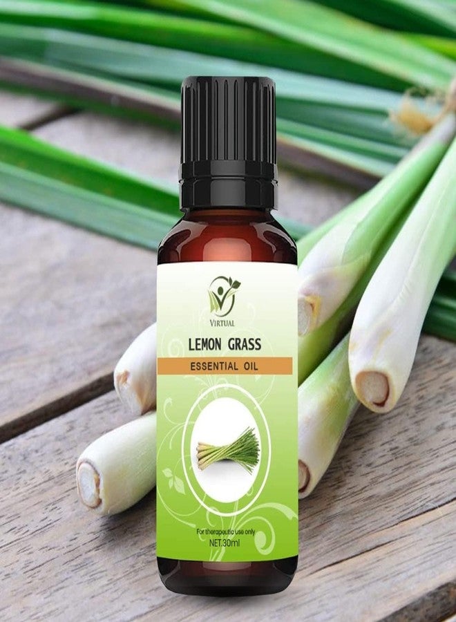 افتراضي زيت عشبة الليمون العطري النقي والطبيعي ذو الجودة العلاجية من فيرتوال للشعر والبشرة وحب الشباب (30 مل) - Image 2