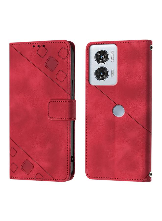 S-TOP Case For Motorola Edge 50 Fusion Skin Feel Embossed Leather Phone Case - Image 2