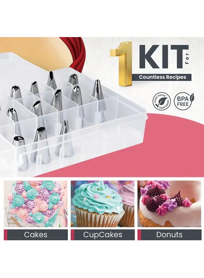 Blue 116 Pcs Cake Decorating Baking Tools Set With Piping Nozzles Pastry Bag - Image 2
