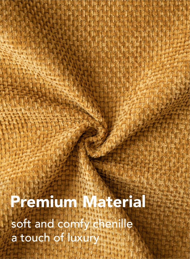 Mustard Yellow Chenille Cushion Cover Throw Pillow Covers Pack of 2 Modern Decorative Throw Pillow Covers Farmhouse Cross Throw Pillow Covers