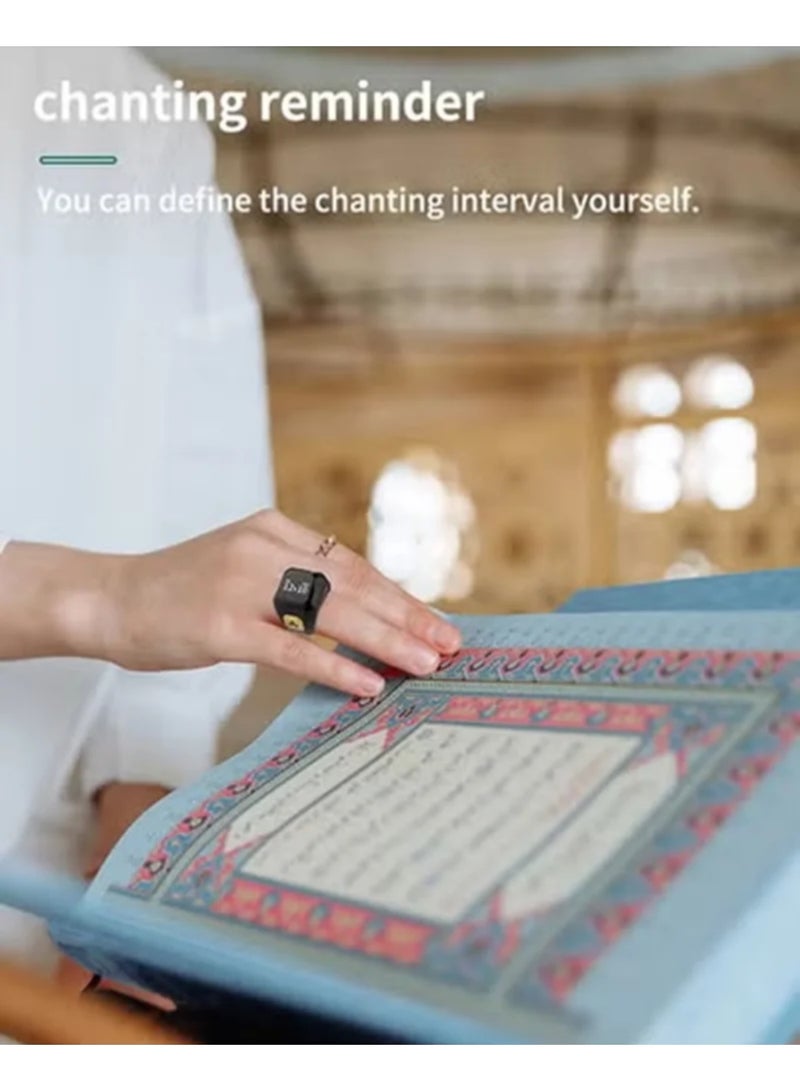 BSTWSH 20mm Smart Remembrance Ring - Digital Tasbih Counter with OLED Display, Bluetooth App, Vibration Alerts, Step Tracker - Image 3