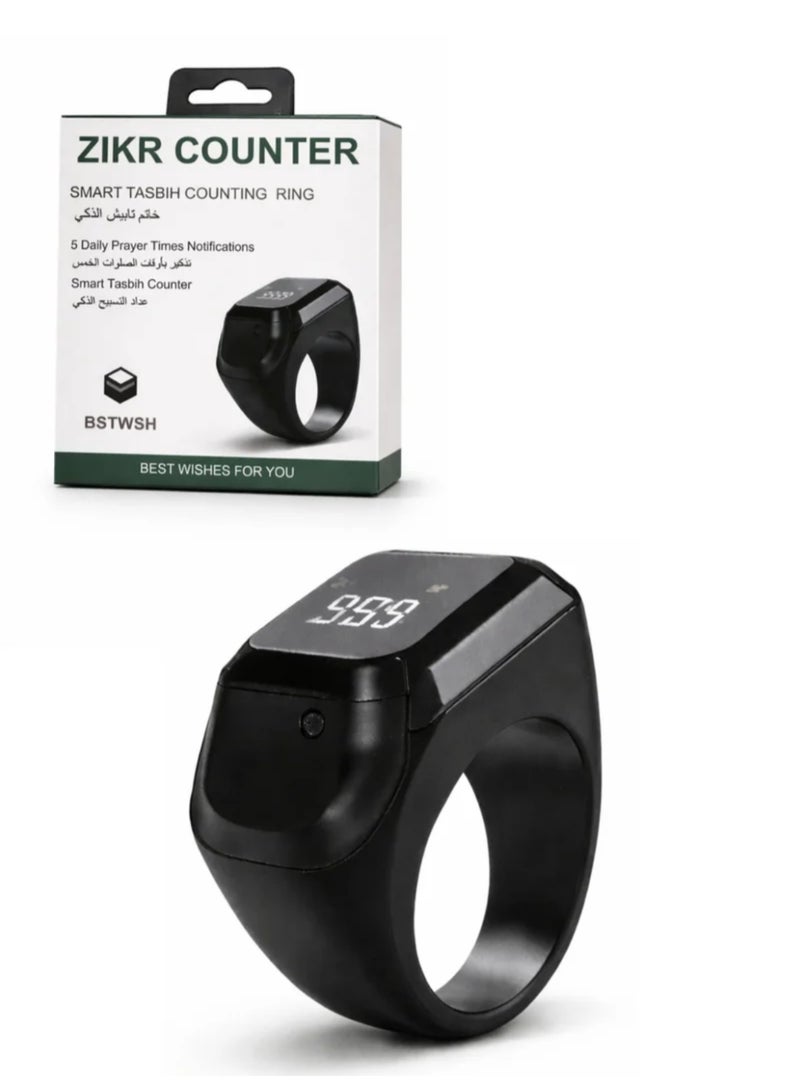 BSTWSH 20mm Smart Remembrance Ring - Digital Tasbih Counter with OLED Display, Bluetooth App, Vibration Alerts, Step Tracker - Image 1