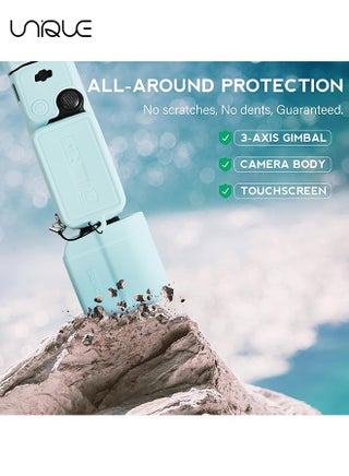 مناسب لحافظة DJI OSMO Pocket 3 - غطاء واقي من السيليكون - غطاء عدسة متوافق مع DJI OSMO Pocket 3 - ملحقات غطاء قبضة واقي الشاشة - مقاوم للصدمات ، مضاد للانزلاق ، مقاوم للغبار - أزرق - view 5