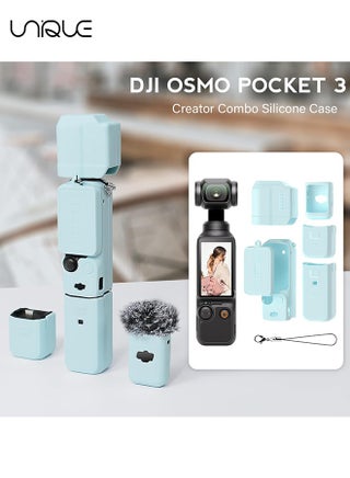 مناسب لحافظة DJI OSMO Pocket 3 - غطاء واقي من السيليكون - غطاء عدسة متوافق مع DJI OSMO Pocket 3 - ملحقات غطاء قبضة واقي الشاشة - مقاوم للصدمات ، مضاد للانزلاق ، مقاوم للغبار - أزرق - view 3
