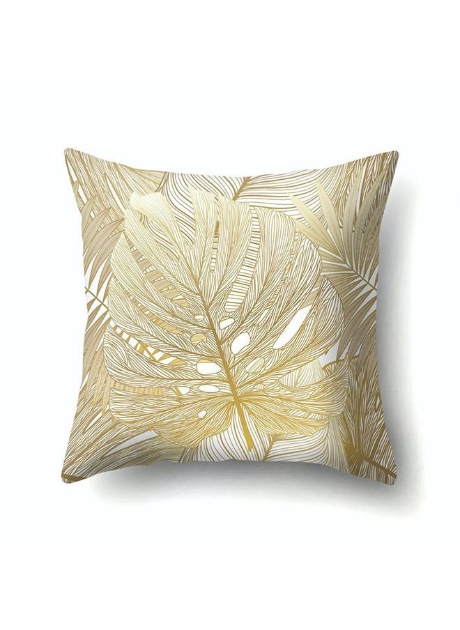 Generic - 4PCS Decorative Throw Pillow Case Cushion Cover Gold Stamping Leaves 18 x 18 inches 45 x 45 cm for Couch Bedroom Car - Image 1