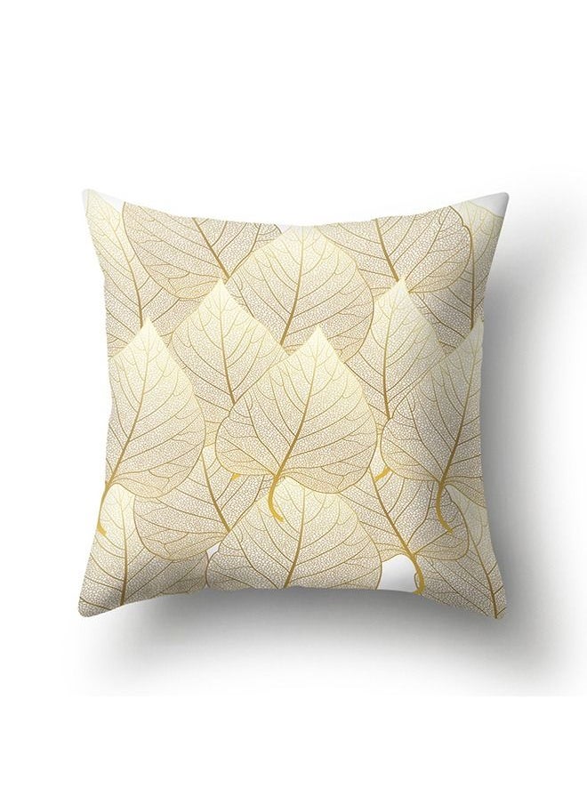 Generic - 4PCS Decorative Throw Pillow Case Cushion Cover Gold Stamping Leaves 18 x 18 inches 45 x 45 cm for Couch Bedroom Car - Image 1