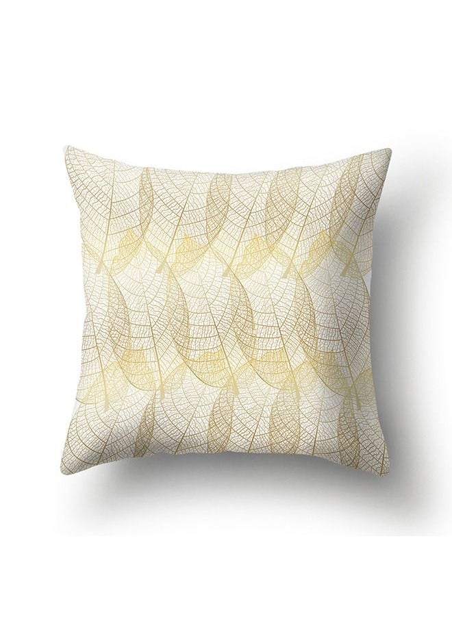 Generic - 4PCS Decorative Throw Pillow Case Cushion Cover Gold Stamping Leaves 18 x 18 inches 45 x 45 cm for Couch Bedroom Car - Image 1