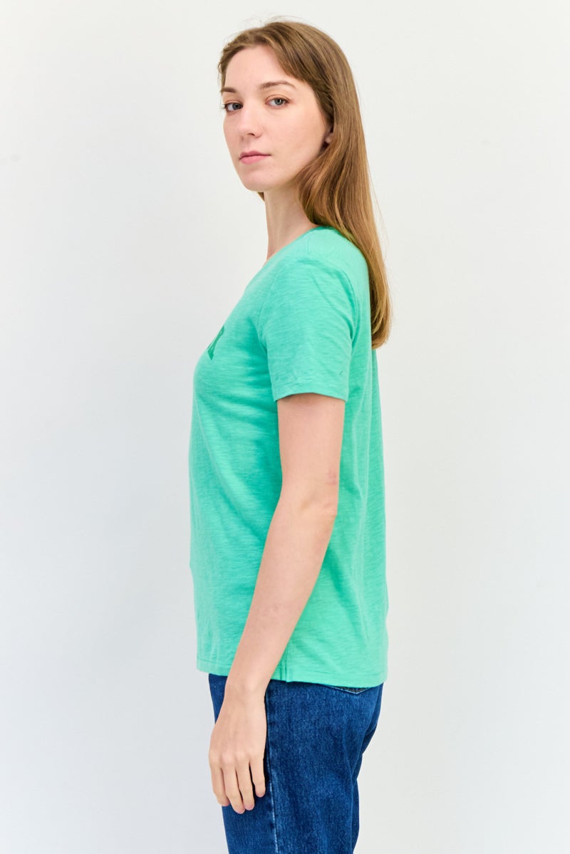 GAP Women Crew Neck Short Sleeve Brand Logo T-Shirt, Light Green - Image 4