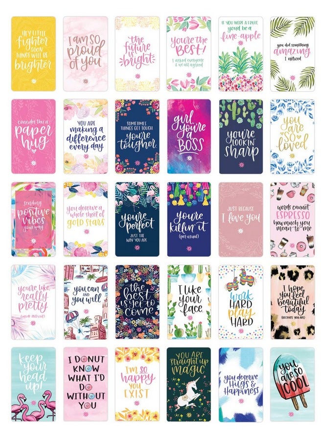 bloom daily planners - Encouragement Card Deck Cute Inspirational Quote Cards Just Because Cards Set Of Thirty 2" X 3.5" Cards Assorted Designs - Image 1