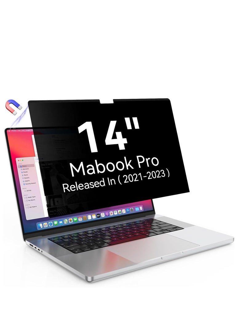 Magnetic Privacy Screen for MacBook Pro 14 Inch(2021-2024 M1--M4) - Mac Privacy Filter Screen Protector Anti-Scratch, Removable, Snap-On, Anti Glare Blue Light Screen Protector (A3112/A3185/A3401/A2442/A2779/A2918/A2992) - Image 2
